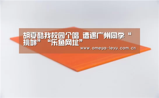 胡夏酷我校园个唱 遭遇广州同学“挑衅”“乐鱼网址”(图3) 乐鱼平台官网
